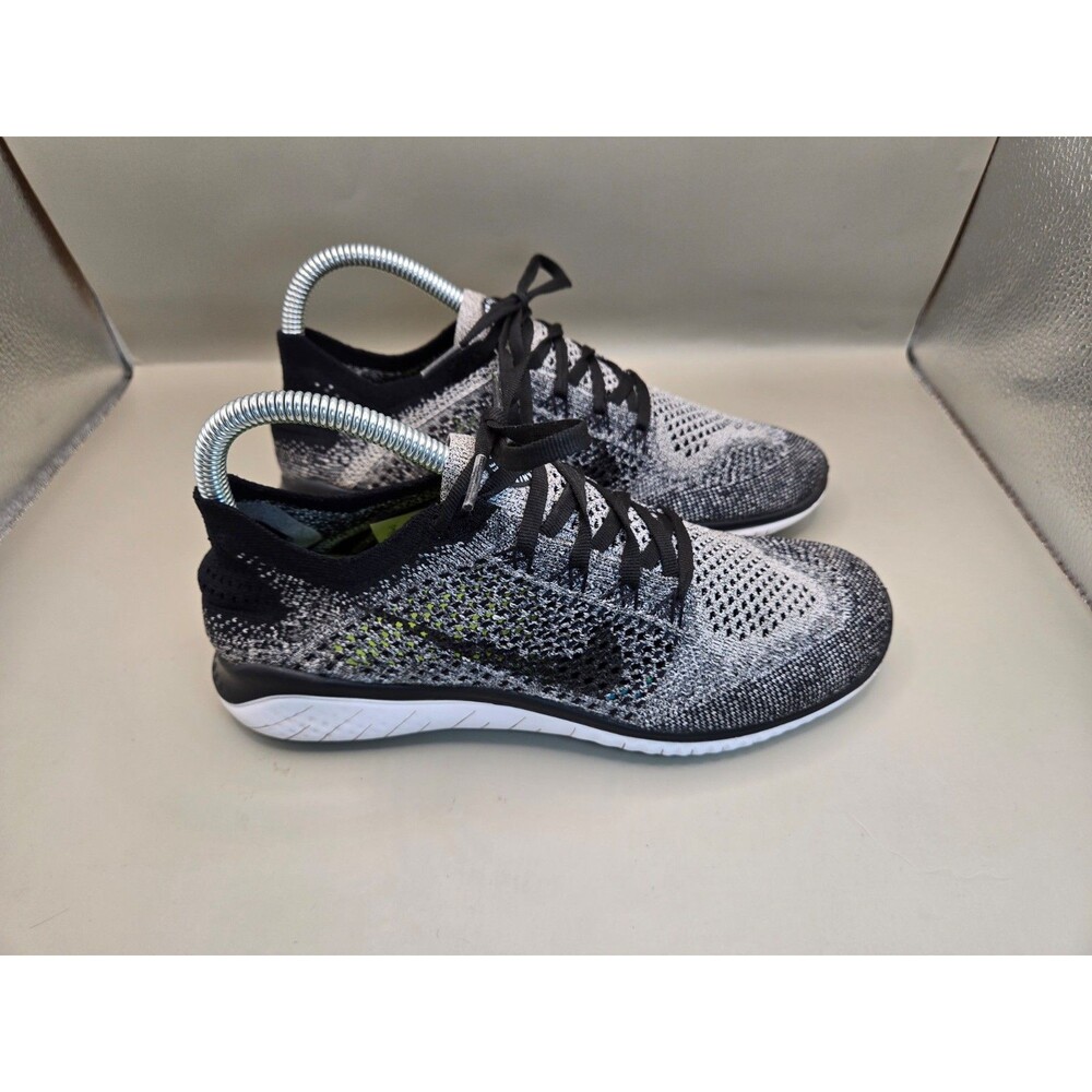 Nike Free RN Flyknit 2018 Oreo Shoes Women's 8 Black Running Athletic Sneakers